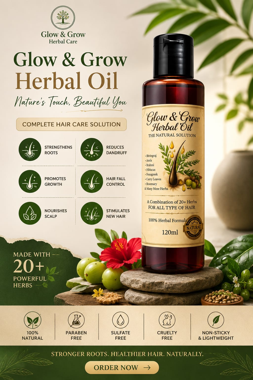 Glow & Grow herbal care Instagram post